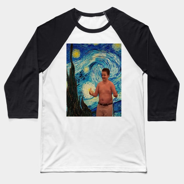 Starry Night Gibby Baseball T-Shirt by SugarSaltSpice